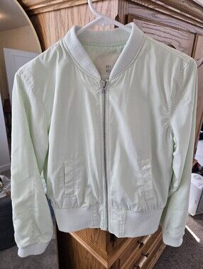 Anthropologie Mint Green Bomber Jacket, XS